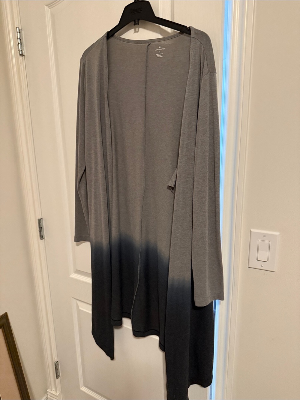 Worthington Gray to Black Ombre Open Front Long Cardigan